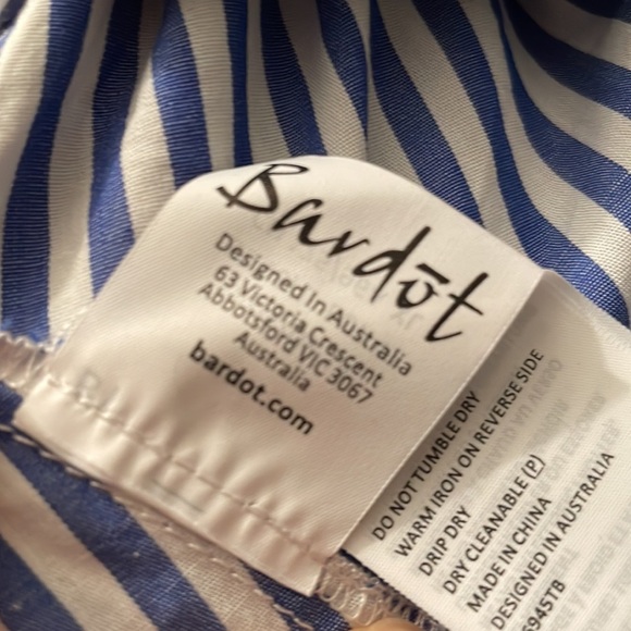 Revolve Brand Bardot Blue and White Striped Top - Picture 15 of 16